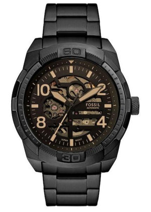 Fossil Bronson Chronograph Black Dial Black Steel Strap Watch for Men - FS5876