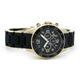 Marc Jacobs Rock Chronograph Black Dial Black Silicone Stainless Steel Strap Watch for Women - MBM2552