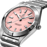 Breitling Chronomat 32 Diamonds Pink Dial Silver Steel Strap Watch for Women - A77310101K1A1