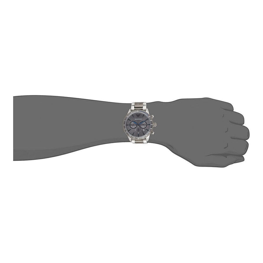 Emporio Armani Chronograph Grey Dial Two Tone Steel Strap Watch For Men - AR11391