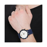 Guess Caliber Chronograph White Dial Blue Silicone Strap Watch for Men - W0864G5