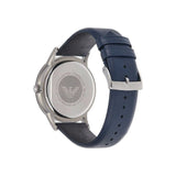 Emporio Armani Renato White DIal Blue Leather Strap Watch For Men - AR11119