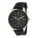 Tommy Hilfiger Austin Black Dial Black Rubber Strap Watch for Men - 1791636