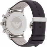 Emporio Armani Gianni Chronograph Black Dial Black Leather Strap Watch For Men - AR0397