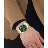 Hugo Boss Allure Chronograph Green Dial Gold Steel Strap Watch for Men - 1513923