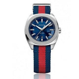 Gucci GG2570 Quartz Blue Dial Blue & Red Nylon Strap Watch For Men - YA142304