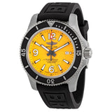 Breitling Superocean Automatic 44mm Yellow Dial Black Rubber Strap Watch for Men - A17367021I1S1