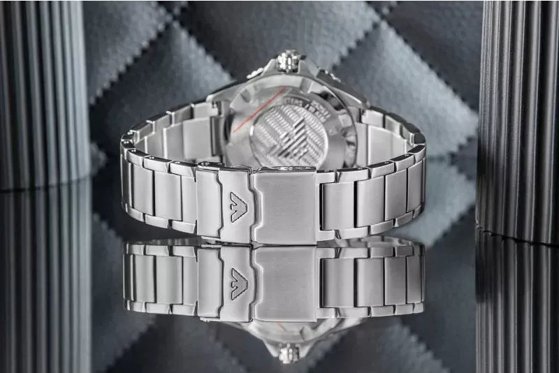 Emporio Armani World Explorer Solar Black Dial Silver Steel Strap Watch for Men - AR11787