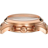 Michael Kors Runway Chronograph Rose Gold Dial Rose Gold Steel Strap Watch For Women - MK7324