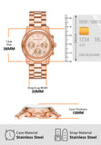 Michael Kors Runway Chronograph Rose Gold Dial Rose Gold Steel Strap Watch For Women - MK7324