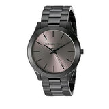 Michael Kors Slim Runway Black Dial Black Steel Strap Watch for Men - MK8507