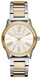 Michael Kors Hartman Quartz White Dial Two Tone Steel Strap Watch For Women - MK3521