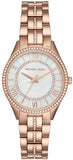 Michael Kors Lauryn Mother of Pearl Dial Rose Gold Steel Strap Watch for Women - MK3716