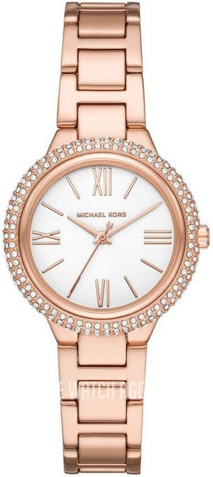 Michael Kors Taryn Quartz White Dial Rose Gold Steel Strap Watch For Women - MK4460