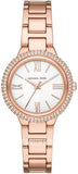 Michael Kors Taryn Quartz White Dial Rose Gold Steel Strap Watch For Women - MK4460