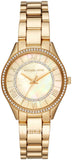 Michael Kors Lauryn Quartz Mother of Pearl Gold Dial Gold Steel Strap Watch For Women - MK4490