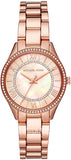 Michael Kors Lauryn Mother of Pearl Dial Rose Gold Dial Rose Gold Steel Strap Watch For Women - MK4491