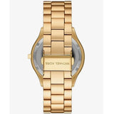 Michael Kors Slim Runway Quartz Gold Dial Gold Steel Strap Watch For Women - MK4501