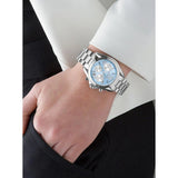 Michael Kors Bradshaw Chronograph Blue Dial Silver Steel Strap Watch For Women - MK6098