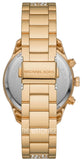 Michael Kors Layton Chronograph Gold Dial Gold Steel Strap Watch For Women - MK6977