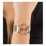 Michael Kors Lennox Three Hand Rose Gold Dial Rose Gold Mesh Strap Watch For Women - MK7336