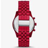 Michael Kors Lexington Chronograph Red Dial Red Steel Strap Watch For Men - MK8814