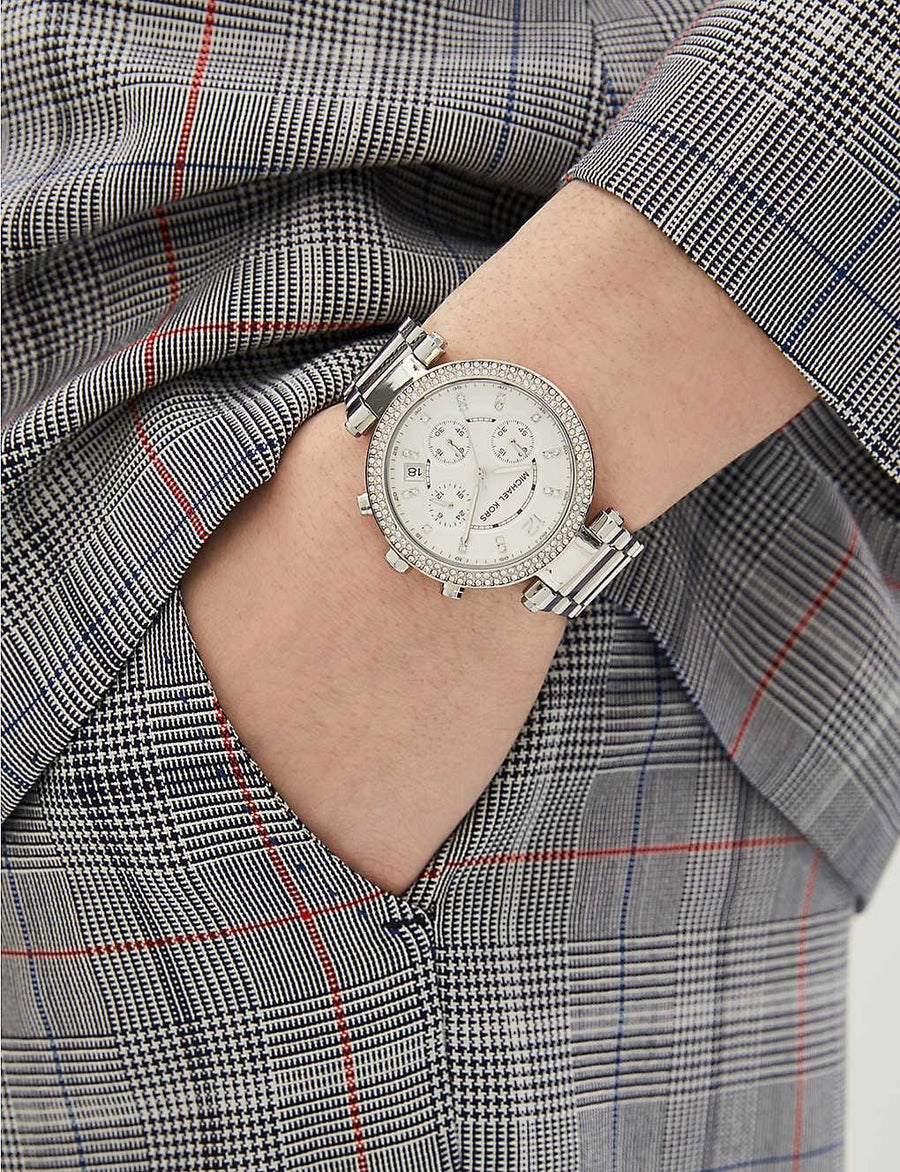 Michael Kors Parker Silver Dial Silver Steel Strap Watch for Women - MK5353