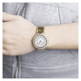 Michael Kors Kerry Mother of Pearl Dial Gold Steel Strap Watch for Women - MK3312