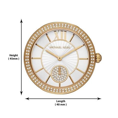 Michael Kors Abbey Three-Hand Analog White Dial Gold Steel Strap Watch for Women - MK4615