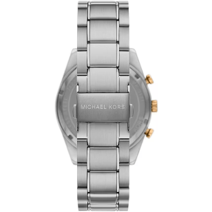 Michael Kors Accelerator Chronograph White Dial Silver Steel Strap Watch For Men - MK9112