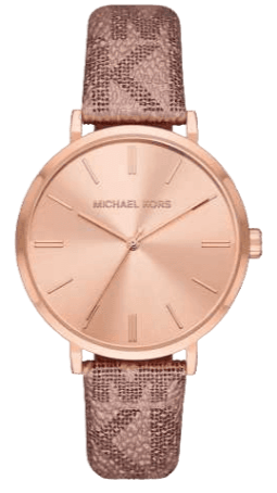 Michael Kors Addyson Quartz Rose Gold Dial Pink Leather Strap Watch for Women - MK2953