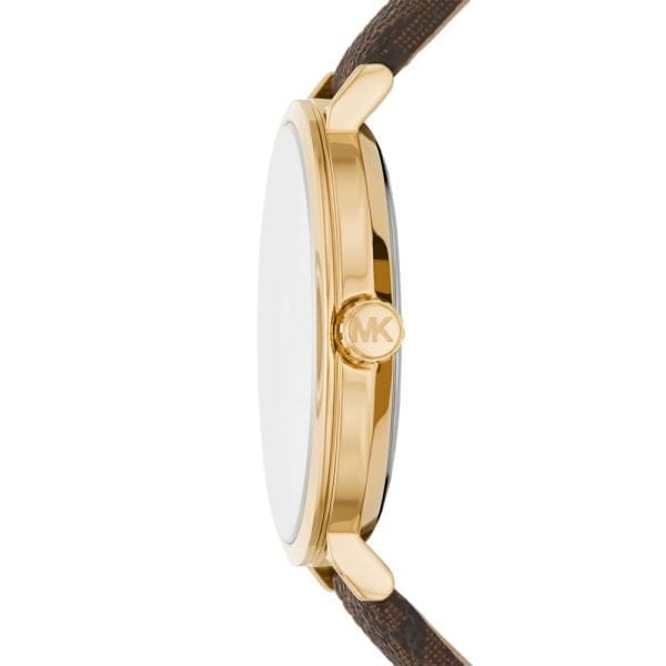 Michael Kors Addyson Three-Hand Silver Dial Brown Leather Strap Watch for Women - MK2945