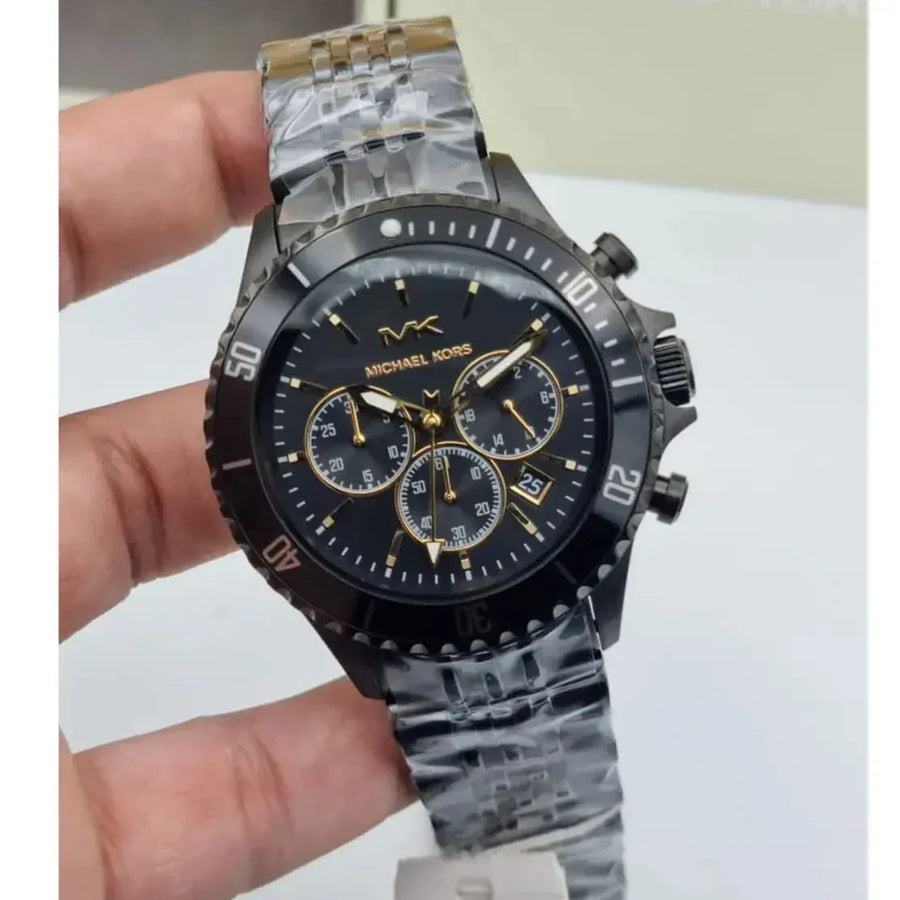 Michael Kors Bayville Chronograph Black Dial Black Steel Strap Watch For Men - MK8750
