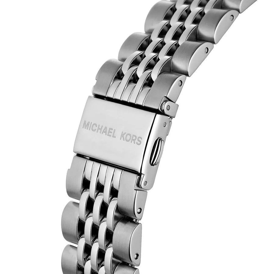 Michael Kors Bayville Chronograph Black Dial Silver Steel Strap Watch For Men - MK8725