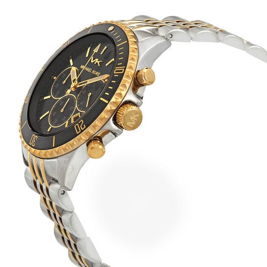 Michael Kors Bayville Chronograph Black Dial Two Tone Steel Strap Watch For Women - MK8872