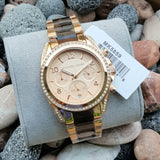 Michael Kors Blair Rose Gold Dial Two Tone Steel Strap Watch For Women - MK5859