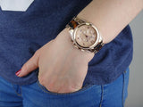 Michael Kors Blair Rose Gold Dial Two Tone Steel Strap Watch For Women - MK5859