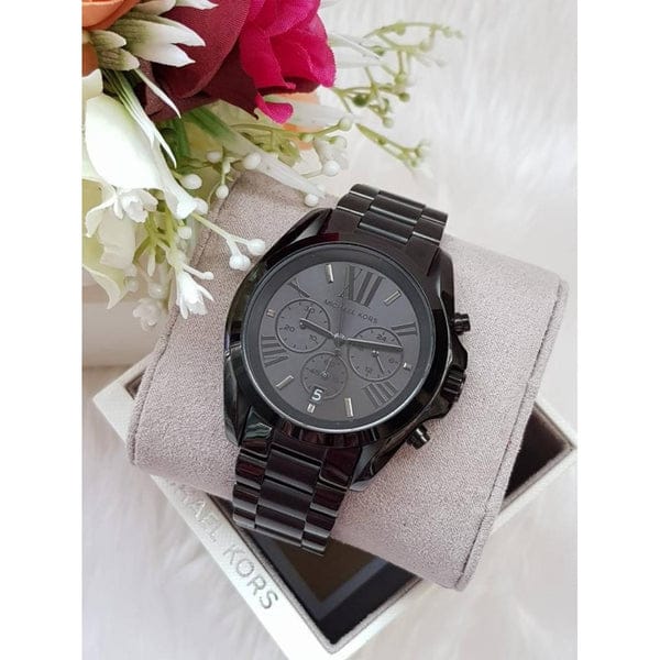 Michael Kors Bradshaw Black Dial Black Steel Strap Watch for Men - MK5550