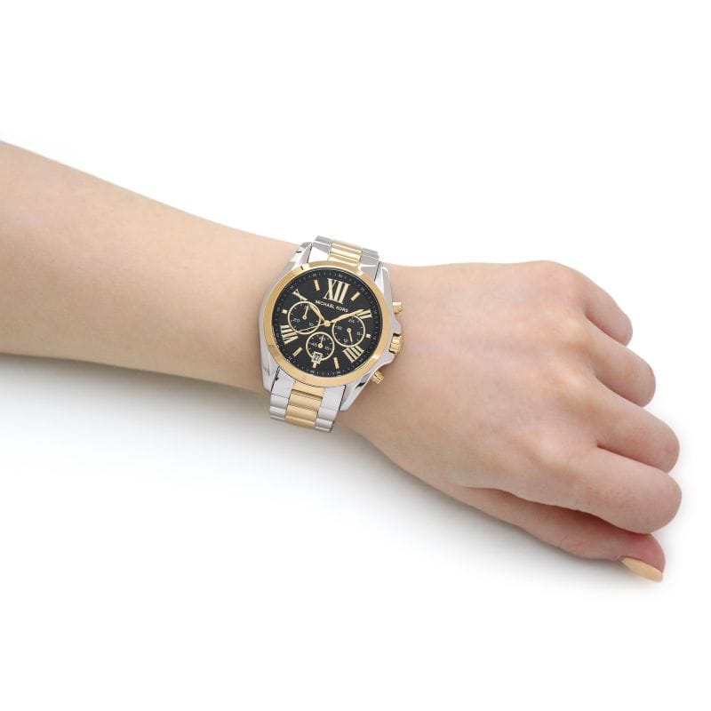 Michael Kors Bradshaw Blue Dial Two Tone Steel Strap Watch for Women - MK5976