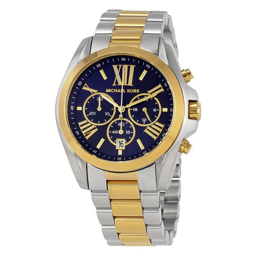 Michael Kors Bradshaw Blue Dial Two Tone Steel Strap Watch for Women - MK5976