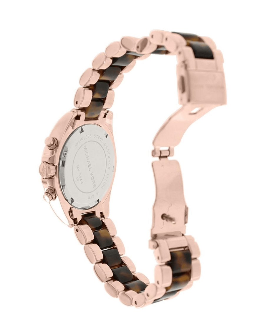 Michael Kors Bradshaw Chronograph Brown Dial Two Tone Steel Strap Watch For Women - MK5944