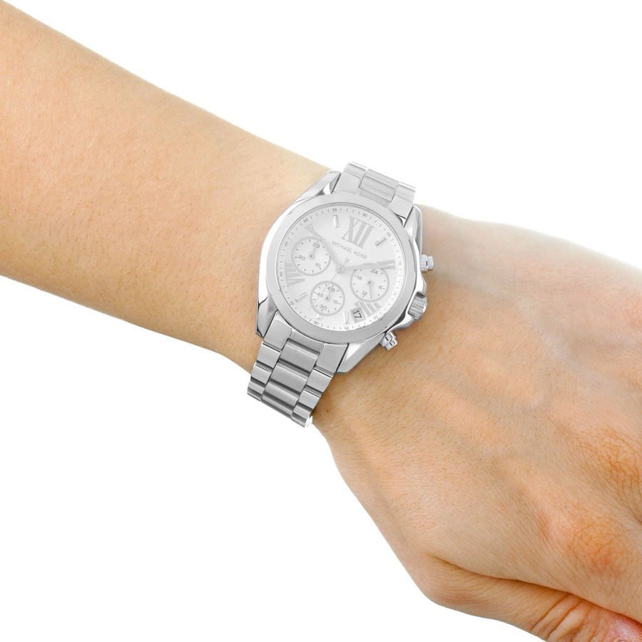 Michael Kors Bradshaw  Chronograph Silver Dial Silver Steel Strap Watch for Women - MK6174