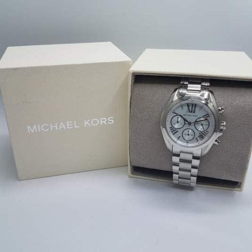 Michael Kors Bradshaw  Chronograph Silver Dial Silver Steel Strap Watch for Women - MK6174