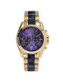 Michael Kors Bradshaw Navy Blue Dial Two Tone Steel Strap Watch for Women - MK6268