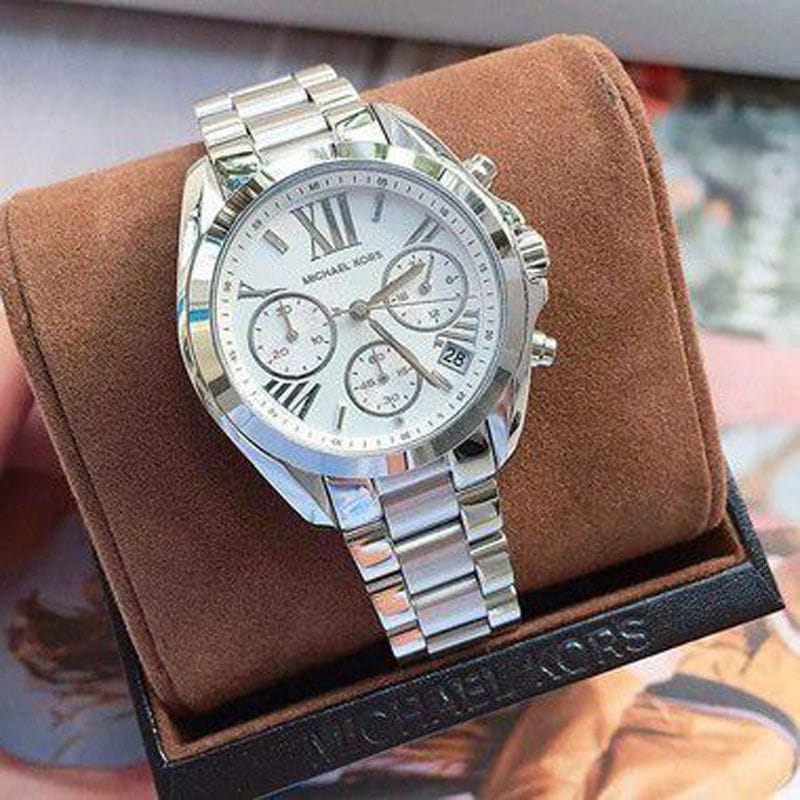 Michael Kors Bradshaw Silver Dial Silver Steel Strap Watch for Men - MK5535