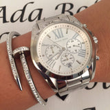 Michael Kors Bradshaw Silver Dial Silver Steel Strap Watch for Men - MK5535