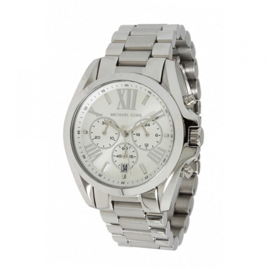 Michael Kors Bradshaw Silver Dial Silver Steel Strap Watch for Men - MK5535