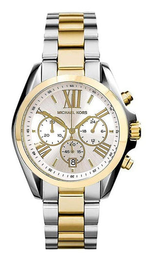 Michael Kors Bradshaw Silver Dial Two Tone Steel Strap Watch for Women - MK5627