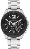 Michael Kors Brecken Chronograph Black Dial Silver Steel Strap Watch For Men - MK8847