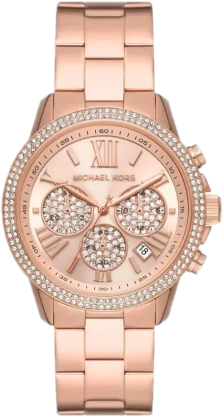 Michael Kors Bryn Chronograph Rose Gold Dial Rose Gold Steel Strap Watch For Women - MK7200